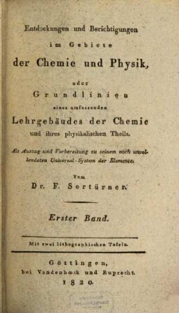System der chemischen Physik, 1