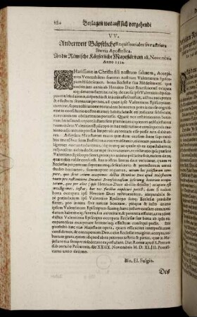 W. Anderweit Bäpstliche Requisitoriales sive actriora Brevia Apostolica. An die Römische Käyserliche Mayestät vom 28. Novembris Anno 1534.