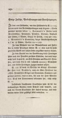 Einige Zusätze, Verbesserungen und Berichtigungen