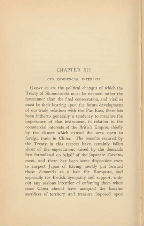 Chapter XII. Our commercial interests