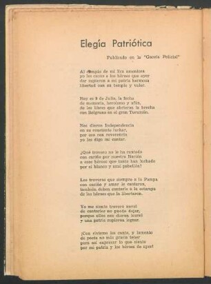 Elegía patriótica