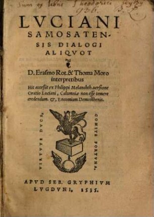 Lvciani Samosatensis Dialogi aliqvot