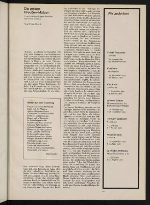 91, Die ersten Preußen-Mützen