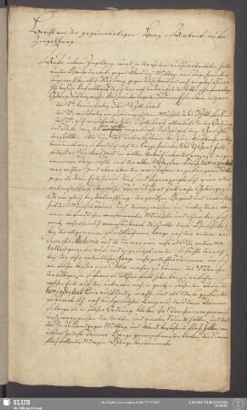 Bericht von der gegenwärtigen Berg-Arbeit aufn Ziegelberg