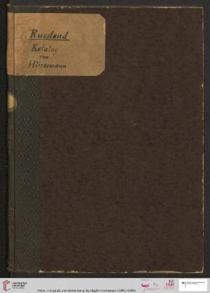Nr. 150: Katalog: Russland : kirchen-slawische und russische Bücher zum Theil in interessanten Originaleinbänden
