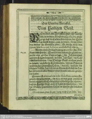 Der Vierdte Artickel. Vom heiligen Geist
