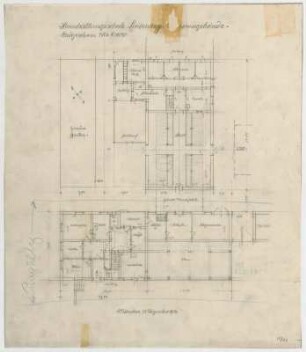 Fischer, Theodor; Lindenberg / Allgäu (Bayern); Haushaltungsschule mit Ökonomiegebäude und Kapelle - Grundriss EG