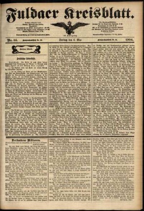 Erste Ausgabe vom Freitag, den 06. Mai 1904.