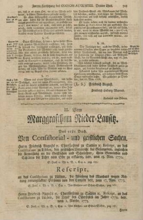 Das erste Buch. Von Consistorial- und geistlichen Sachen