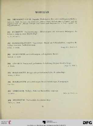 Mobiliar (Nr. 290-326)