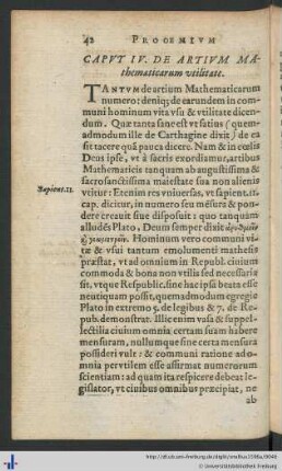 Caput IV. De Artium Mathematicarum utilitate