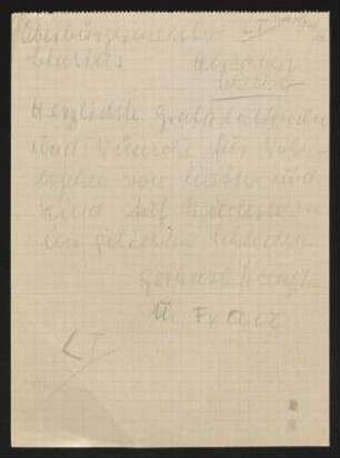 Brief von Gerhart Hauptmann und Margarete Hauptmann an Werner Blasius, geschrieben von Annie Pollak
