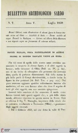 5: Bronzi olbiani, ossia illustrazione di alcune figure in bronzo trovate vicino ad Olbia