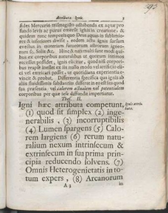 Thes. II. Attributa Ignis.