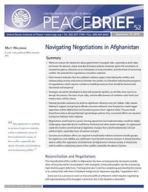 Navigating negotiations in Afghanistan