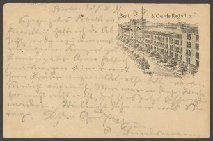 Ansichtskarte Kaserne des 3. Garde-Regiments zu Fuß, Wrangelstraße 98