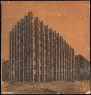 Bankgebäude, Dresden: Perspektivische Ansicht