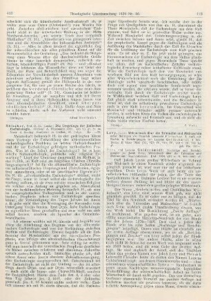 417-418 [Rezension] Hölscher, Gustav, Die Ursprünge der jüdischen Eschatologie