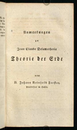 398a-108, Anmerkungen zu Jean Claude Delametherie Theorie der Erde