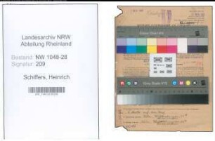 Entnazifizierung Heinrich Schiffers , geb. 01.08.1886 (Postbeamter)