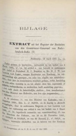 Bijlage. Extract uit het register der besluiten van den gouverneur-generaal van Nederlandsch-Indie