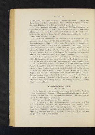 Wissenschaftlicher Abend am 5. Juli 1902.
