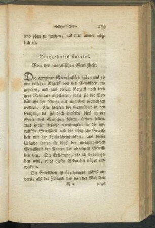 Dreyzehntes Kapitel. Von der moralischen Gewissheit