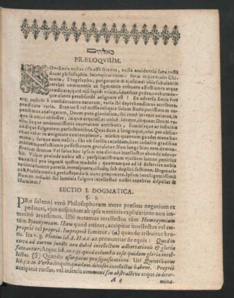 Sectio I. Dogmatica.