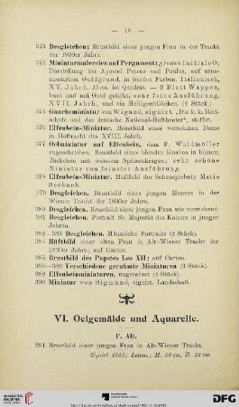 Ölgemälde und Aquarelle (Nr. 391-447-459)