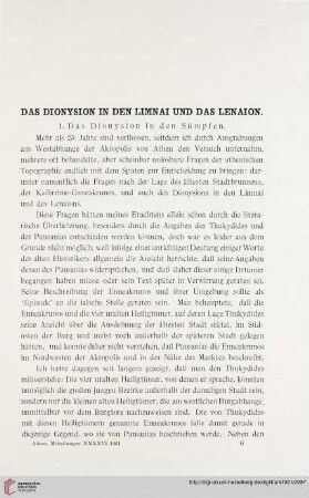 46: Das Dionysion in den Limnai und das Lenaion
