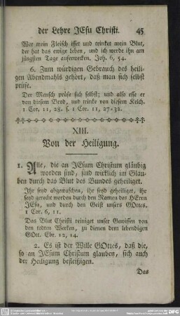 XIII. Von der Heiligung