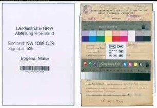 Entnazifizierung Maria Bogena , geb. 04.10.1903 (Postarbeiterin)