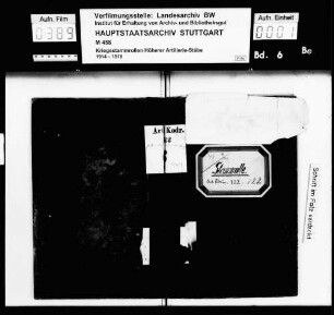 Kriegsstammrolle des Stabs der 26. Reserve-Feldartillerie-Brigade, ab 8.3.1917: Stab des Württembergischen Artillerie-Kommandeurs Nr. 122