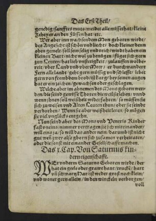 Das x. Cap. Von Saturnus kindern eigenschafft.
