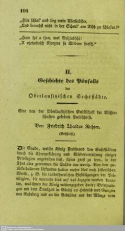Nachtrag zu dem in den 3 ersten Heften des neuen Laus. Magazins 1834 enthaltenen Aufsatze über diejenige Urkunde von 1241, welche die Abgränzung der bischöflich-meißnischen von den königl. böhmischen Gütern in den Gauen Zagost und Budesin betrifft