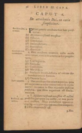 Caput 6. De attributis Dei, ut entis simpliciter.