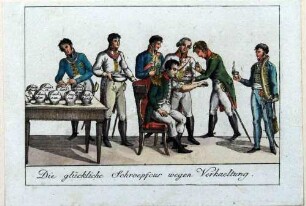 Napoleon-Karikatur: "Die glückliche Schroepfeur wegen Verkaeltung"