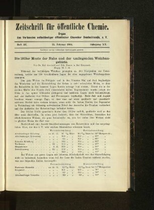 Heft III. 15. Februar 1914. Jahrgang XX.