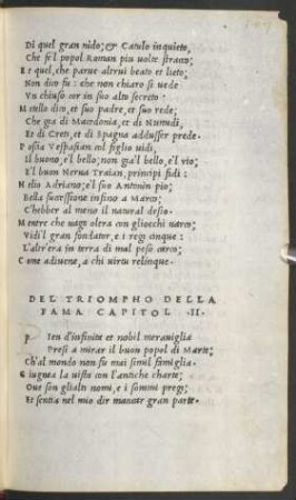 Del Triompho Della Fama Capitol .II.