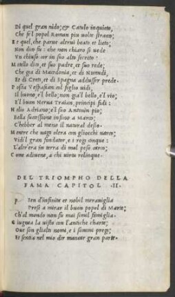 Del Triompho Della Fama Capitol .II.
