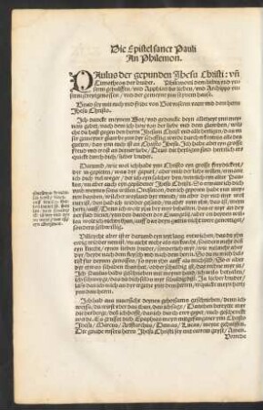 Die Epistel sanct Pauli An Philemon.