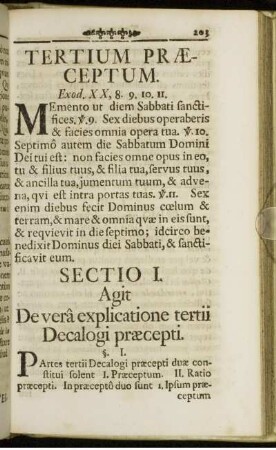 Tertium Præceptum.