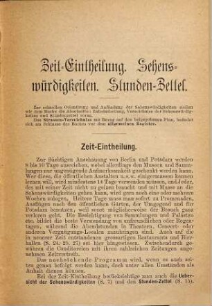 Berlin, Potsdam und Umgebungen : illustrirter Wegweiser mit den Plänen von Berlin, Potsdam und Sanssouci, der Karte der Umgegend von Berlin, Situationsplänen des Neuen Museums und vielen Illustrationen