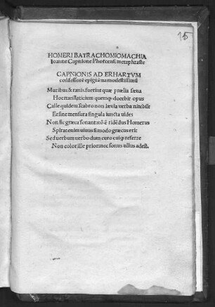 Homeri Batrachomiomachia