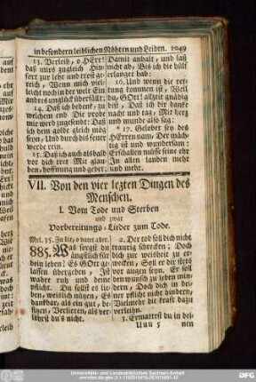 VII. Von den vier lezten Dingen des Menschen.