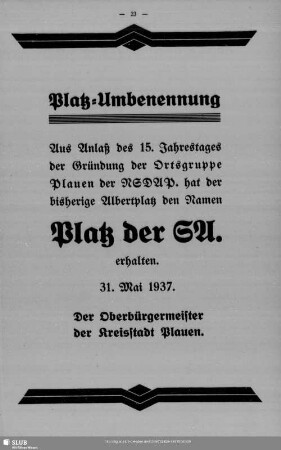 Platz-Umbenennung