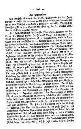 Zur Schulreform