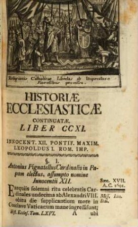 Claudii Fleurii Abbatis Historia Ecclesiastica, 66 = 42. Ab anno Christi 1691. usque ad annum 1701.