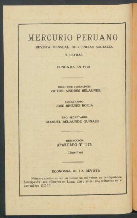 "Mercurio Peruano" - [Pie de imprenta]