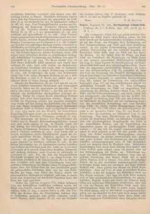 280-284 [Rezension] Hegler, Alffed, Die Psychologie in Kants Ethik